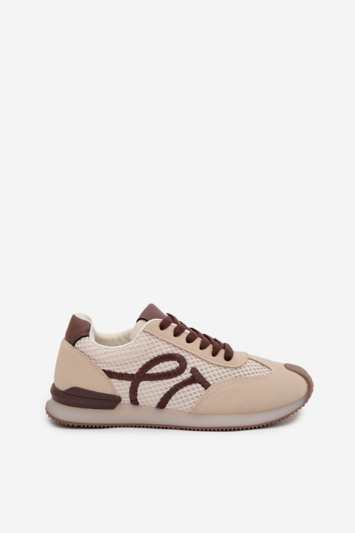 Sneakers Stilvollllschuhe Turnschuhe Feminin Beige-braune Farbe Tarlisse