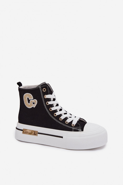 Freizeitschuhe mit einer Plattform schZuarze Farbe Meloria