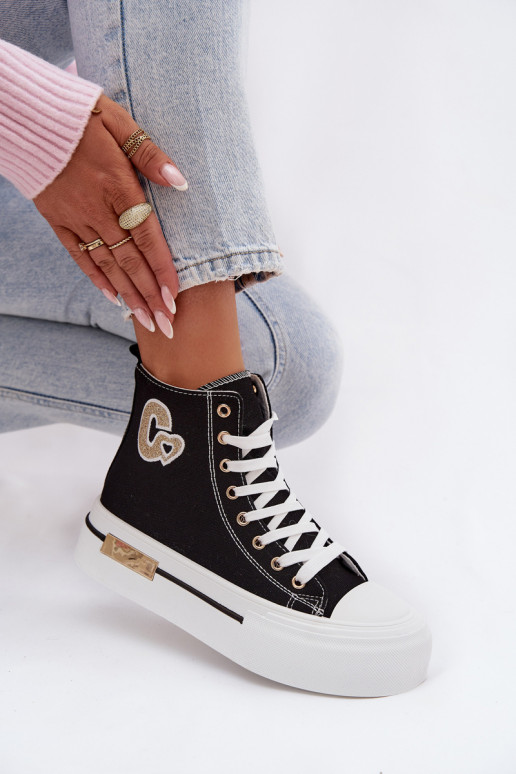 Chaussures de loisirs avec une plateforme couleur noire Meloria