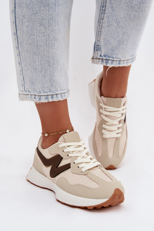 baskets Féminin avec une plateforme beige Janelora