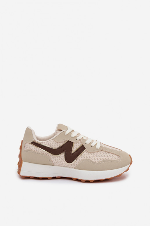 Turnschuhe Feminin mit einer Plattform Beige Janelora