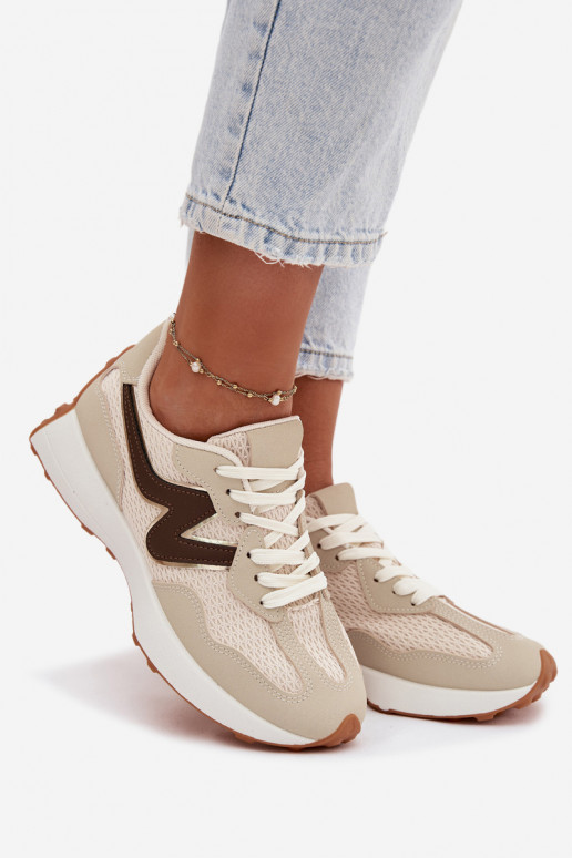 baskets Féminin avec une plateforme beige Janelora
