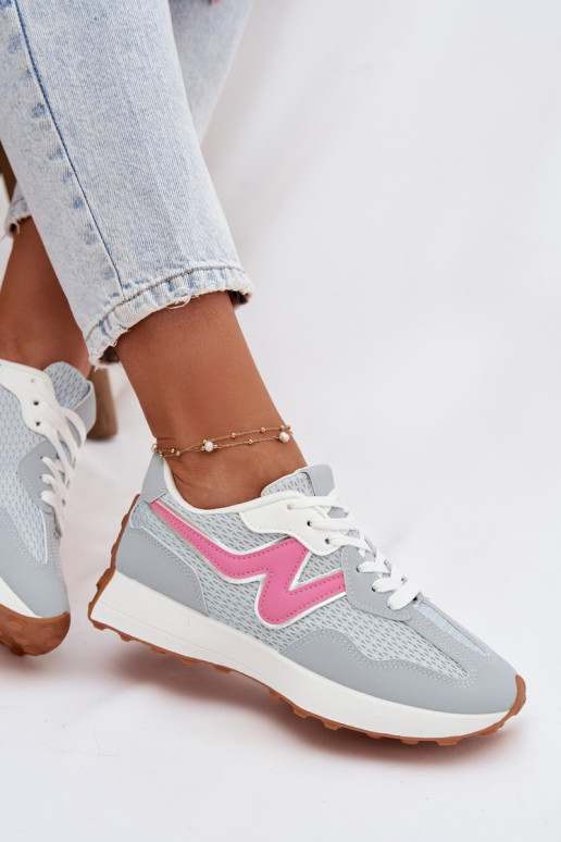 Turnschuhe Feminin mit einer Plattform blaue Farbe Janelora