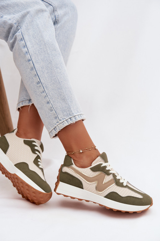 sportschoenen Dames met platform groene kleur Janelora