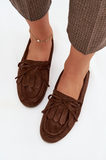dames mocassins met stijlvolle details En Randen CzekoladoIne Glorina