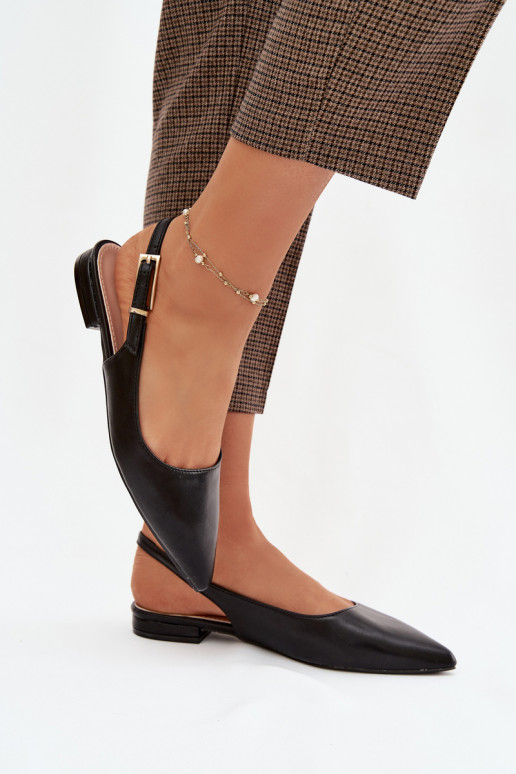 Ballerines avec boucles dorées couleur noire Iverelle