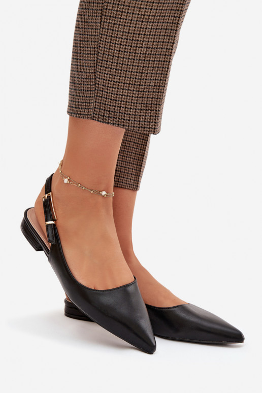 Ballerines avec boucles dorées couleur noire Iverelle