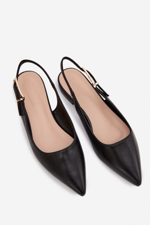 Ballerinas mit goldenen Schnallen schZuarze Farbe Iverelle