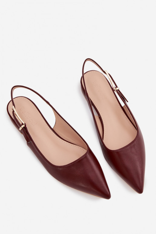 Ballerinas mit goldenen Schnallen Burgund Iverelle