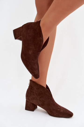 Schokoladenfarbene Darlisse Damen Stiefel mit Stickerei