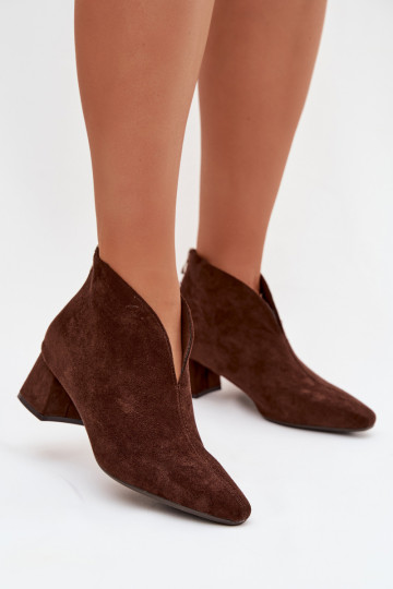 Schokoladenfarbene Darlisse Damen Stiefel mit Stickerei 2