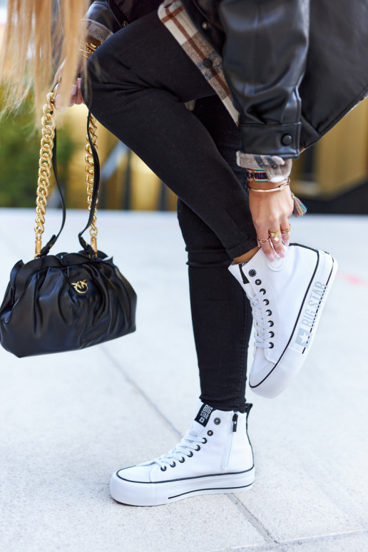 Hohe Plateau-Sneaker Big Star II274014 Zueiße Farbe