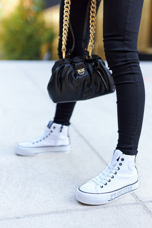 Baskets à plateforme haute Big Star II274014 couleur blanche