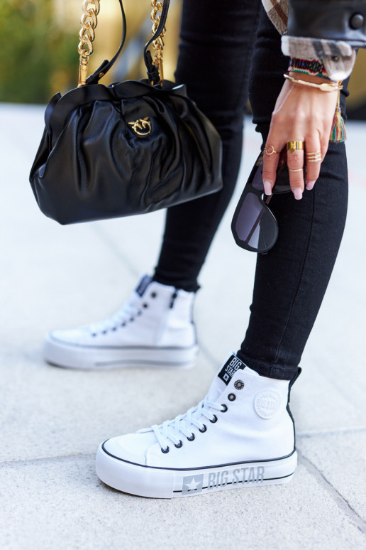 Hohe Plateau-Sneaker Big Star II274014 Zueiße Farbe