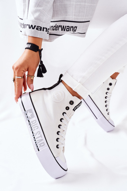 Baskets à plateforme haute Big Star II274014 couleur blanche