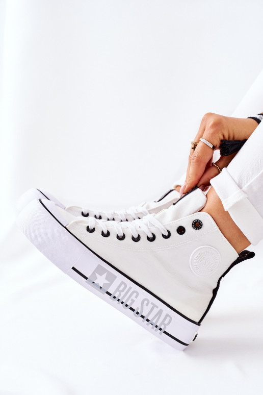 Hohe Plateau-Sneaker Big Star II274014 Zueiße Farbe