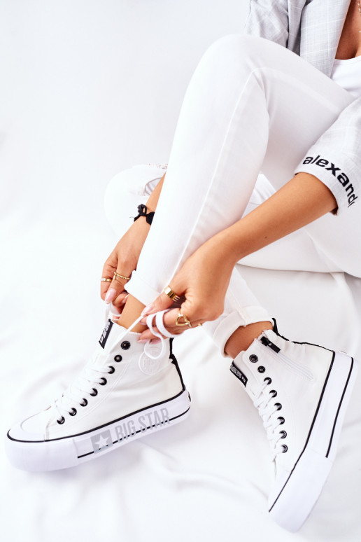 Hohe Plateau-Sneaker Big Star II274014 Zueiße Farbe