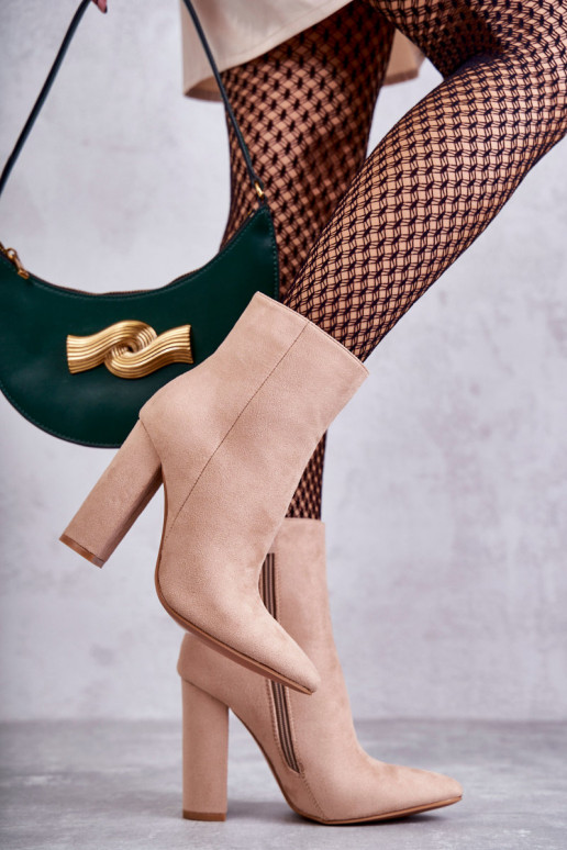 Elegante stijl Suède laarzen beige Ettany