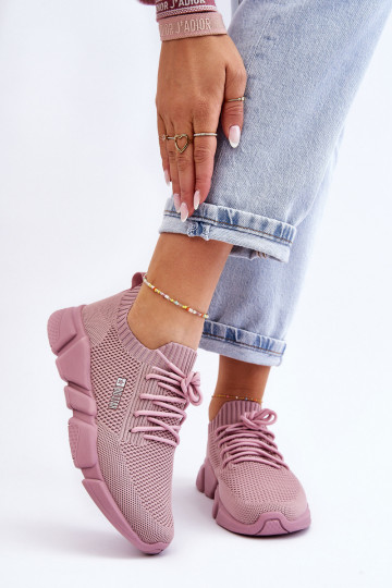 Dames Eenvoudig Sneakers model schoenen Memory Foam System Big Star JJ274266 roze 2