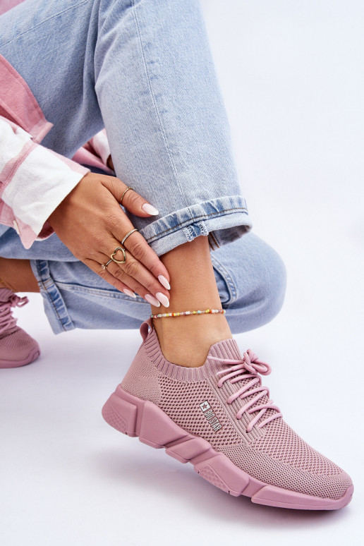 Feminin  Sneakers Stilvollllschuhe Memory Foam System Big Star JJ274266 pinke Farbe