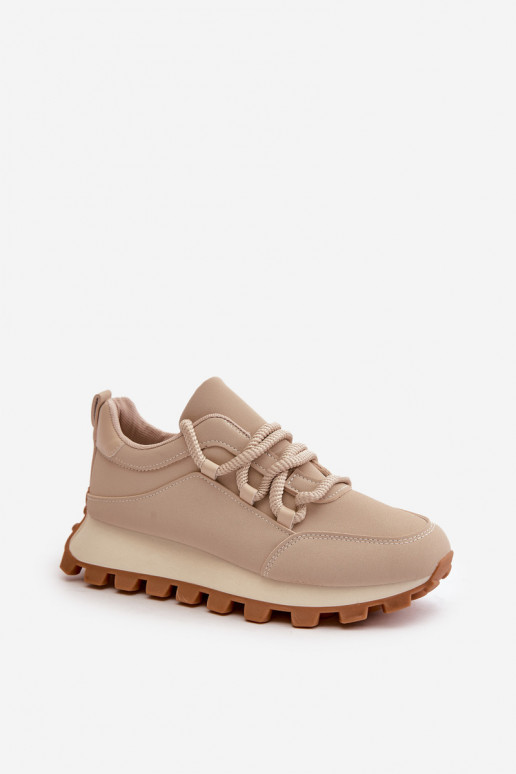 sportschoenen Sneakers model schoenen met platform van ecoleer beige Riadella