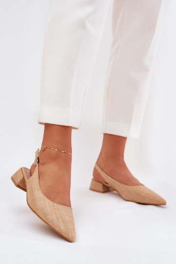 Jorela sandkleurige dames sandalen met subtiele hakken