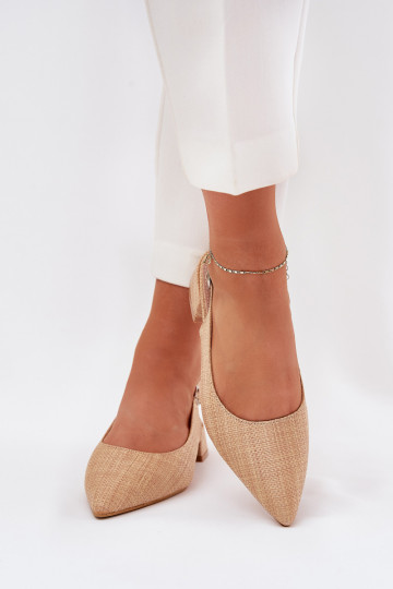 Jorela sandkleurige dames sandalen met subtiele hakken 2