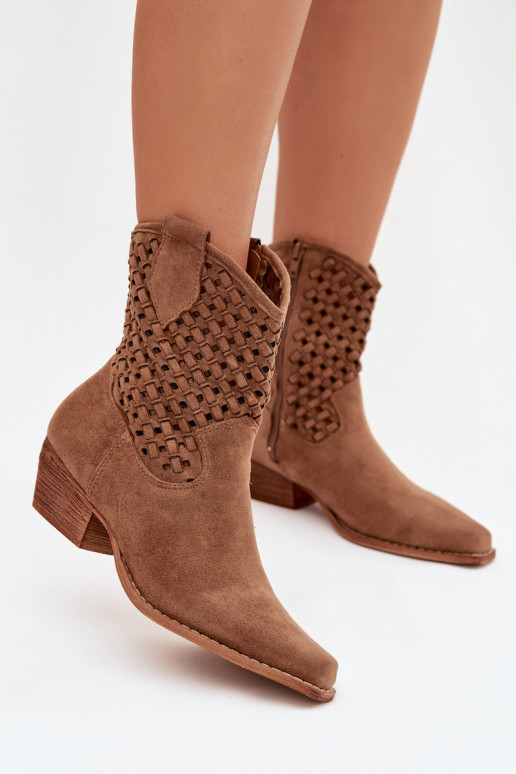 Bottes ajourées Féminin avec des talons marron Ferissa