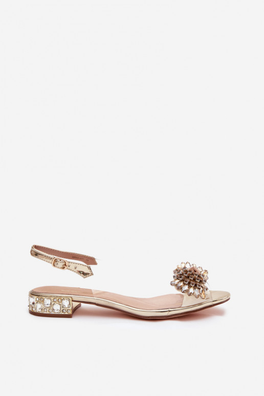 Gouden transparante sandalen D&A MR52-231 met strikken