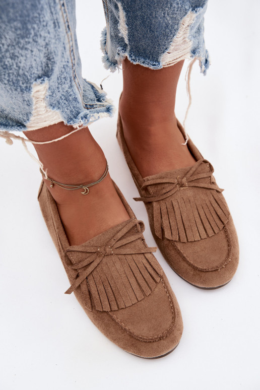 Mocassins pour femmes avec des franges de couleur marron Janelisse