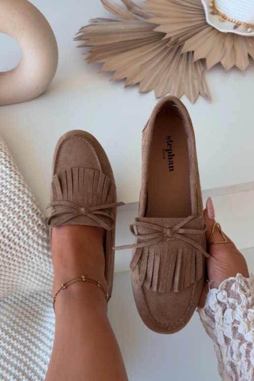 Mocassins pour femmes avec des franges de couleur marron Janelisse