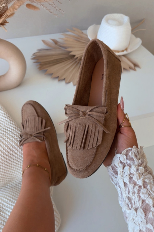 Mocassins pour femmes avec des franges de couleur marron Janelisse
