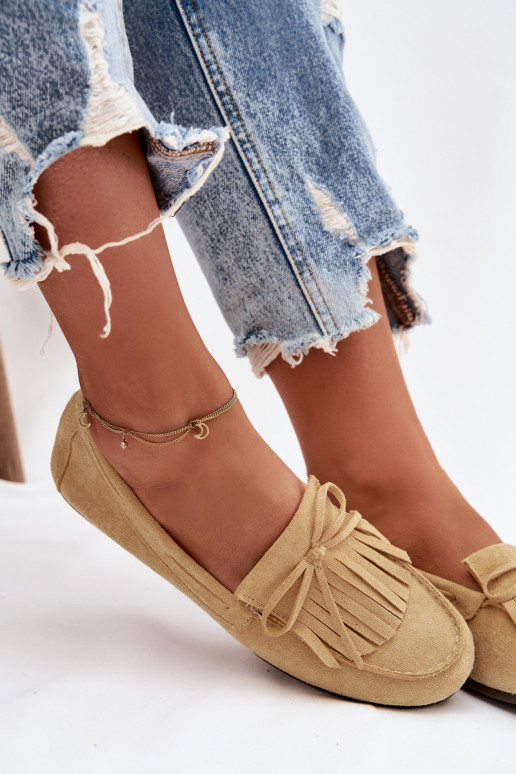 Mocassins pour femmes avec des franges de couleur jaune Janelisse