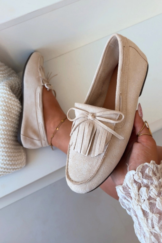 Mocassins pour femmes avec des franges de couleur ivoire Janelisse