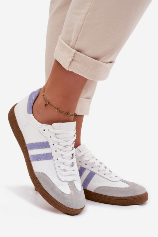 Zazoo N1068 Leer Laag Sneakers model schoenen Dames INit-blauIn