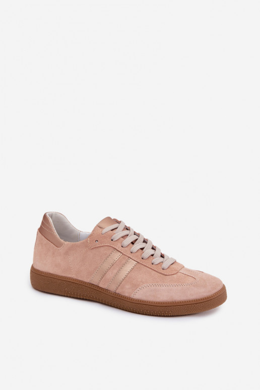 Zazoo N1068 en daim Faible Chaussures modèle baskets Féminin couleur rose