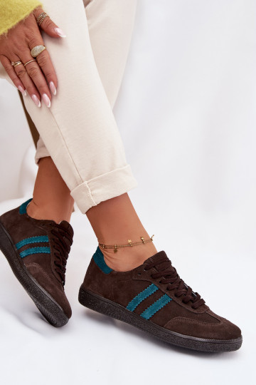 Zazoo N1068 en daim Faible Chaussures modèle baskets Féminin CzekoladoÀe