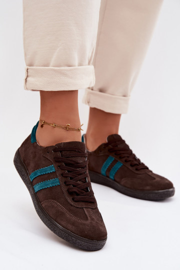 Zazoo N1068 van suède Laag Sneakers model schoenen Dames CzekoladoIne 2