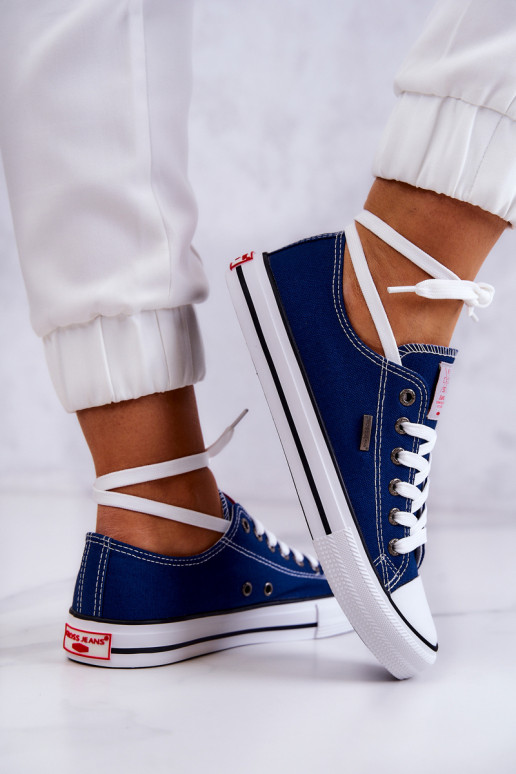 Dames Het klassieke model vrijetijdsschoenen Cross Jeans JJ2R4012C donkerblauIn