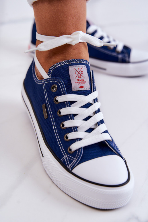 Feminin Klassisches Stilvollll lässige Schuhe Cross Jeans JJ2R4012C Dunkelblau