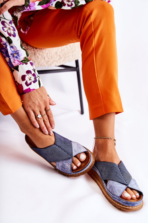 Peau Profilé Chaussons Il fautciejka 04986-17 couleur bleue