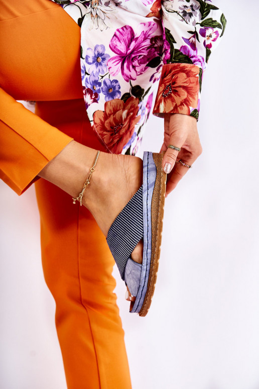 Haut Profiliert Hausschuhe Es mussciejka 04986-17 blaue Farbe