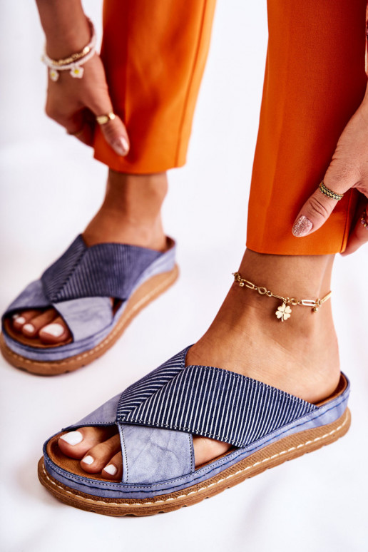 Peau Profilé Chaussons Il fautciejka 04986-17 couleur bleue