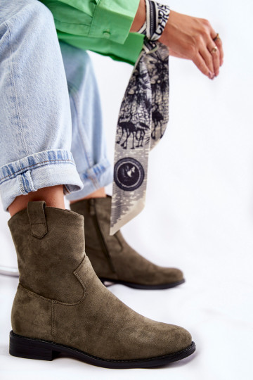 Bottines femme en daim couleur verte Fiorenz 2