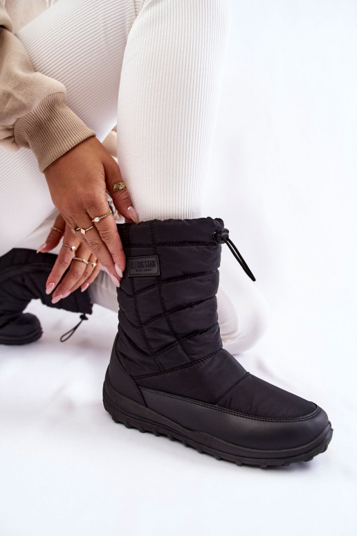 Feminin Groß sich Zuarm laufen Schneestiefel Big Star KK274599 schZuarze Farbe