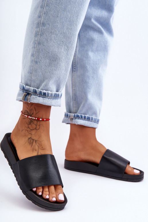 Modèle classique Féminin Chaussons couleur noire Rolien