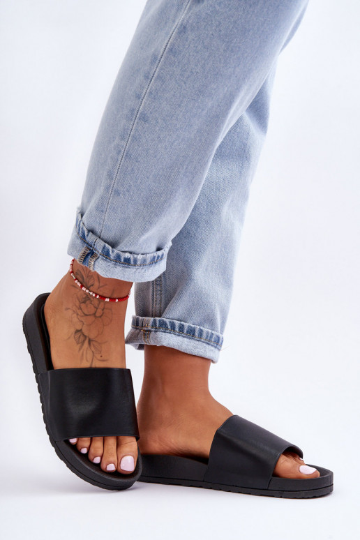 Modèle classique Féminin Chaussons couleur noire Rolien