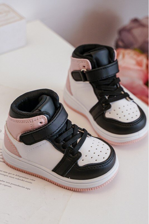 Grand Chaussures de sport pour enfants Blanc-couleur rose Teredite