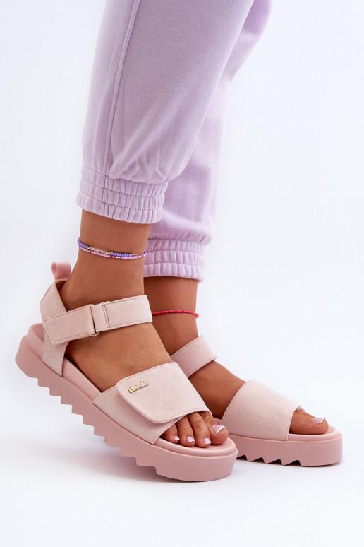 Dames Sandalen van suède met platform Big Star NN274701 roze