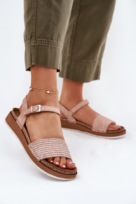 Dames sandalen Met Vlecht Opar de Pasek Inblu GS000050 roze